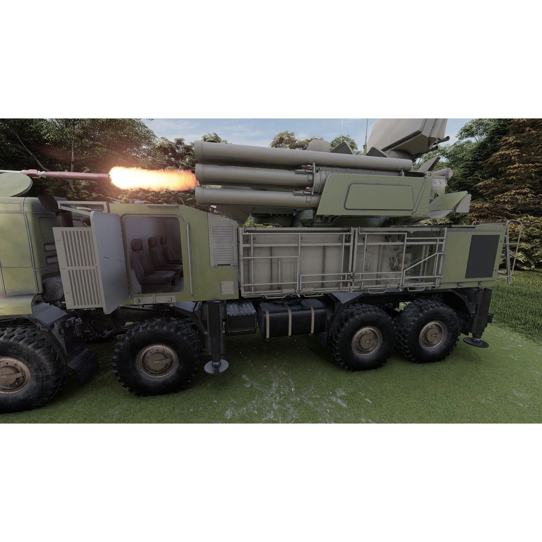 Pantsir 96K6-S1 3D Model – Detailed Military Vehicle Asset, FBX, OBJ - View 11