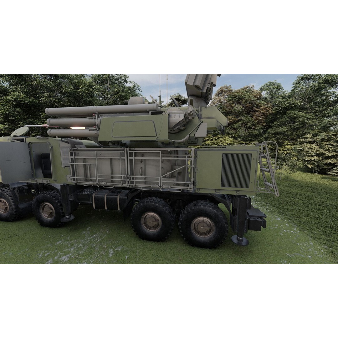 Pantsir 96K6-S1 3D Model – Detailed Military Vehicle Asset, FBX, OBJ - View 12