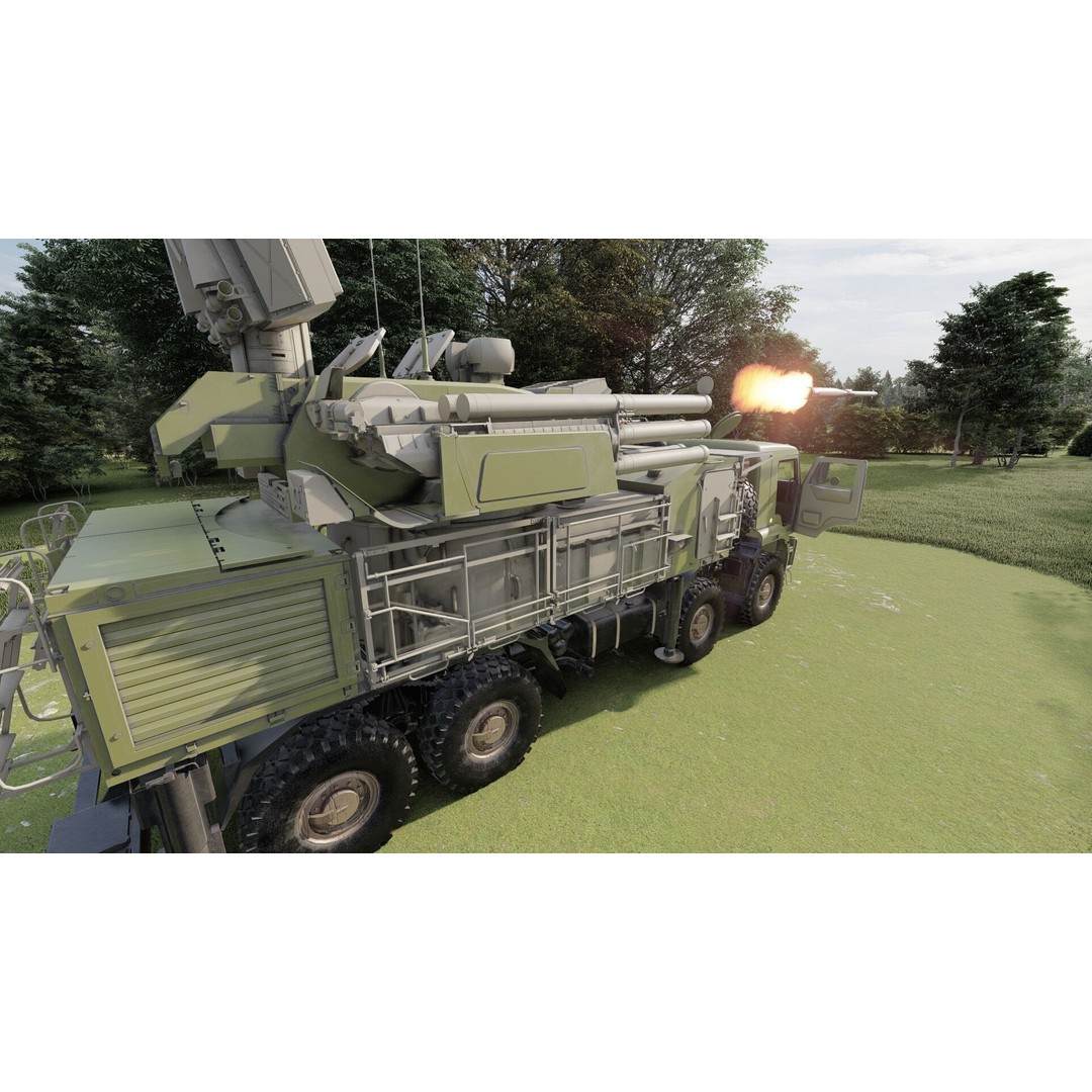 Pantsir 96K6-S1 3D Model – Detailed Military Vehicle Asset, FBX, OBJ - View 15