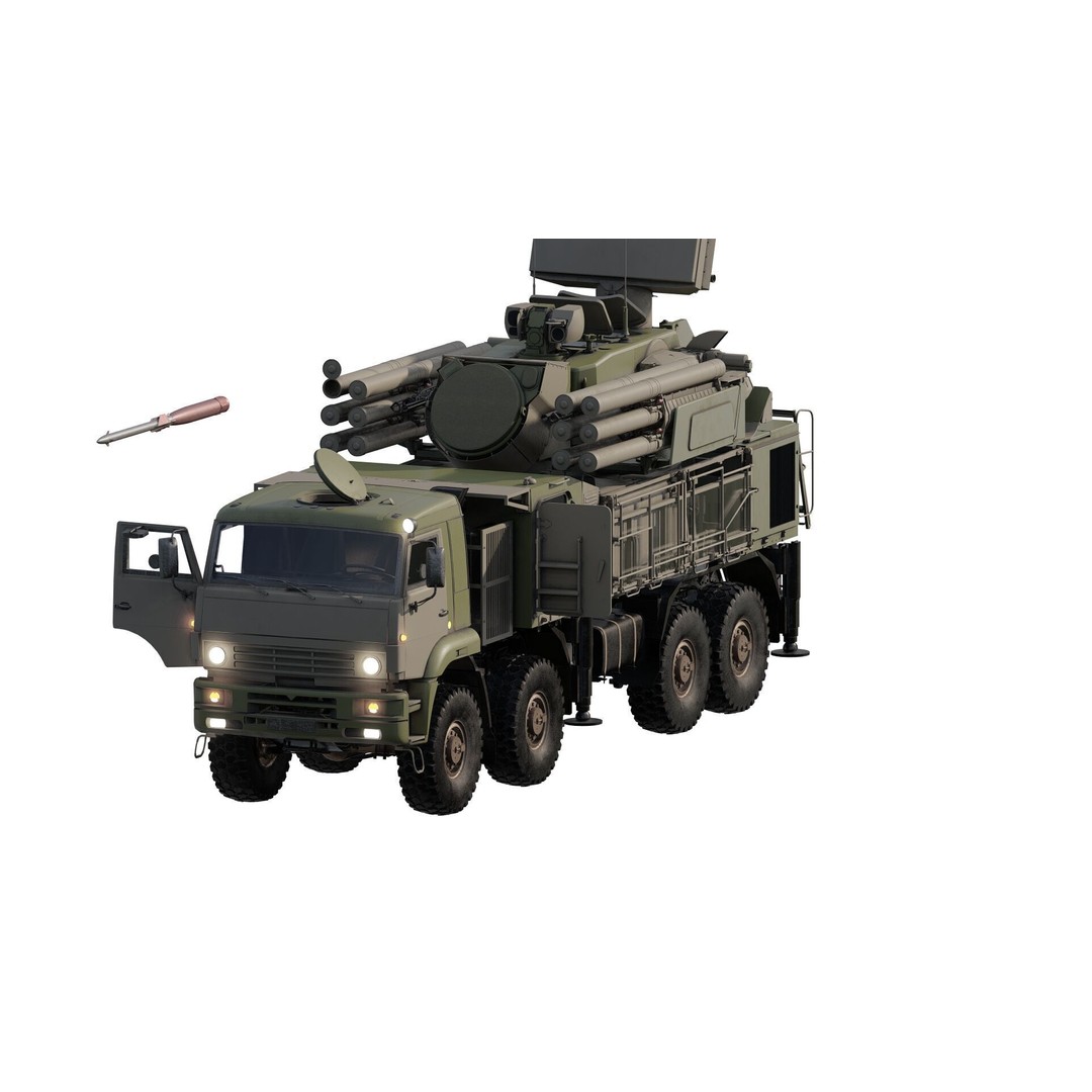 Pantsir 96K6-S1 3D Model – Detailed Military Vehicle Asset, FBX, OBJ - View 3