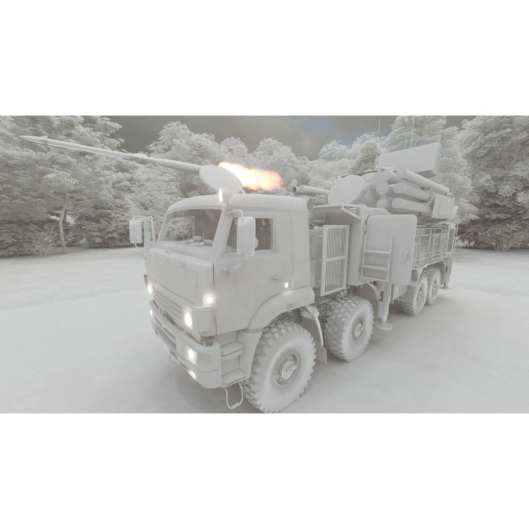 Pantsir 96K6-S1 3D Model – Detailed Military Vehicle Asset, FBX, OBJ - View 37