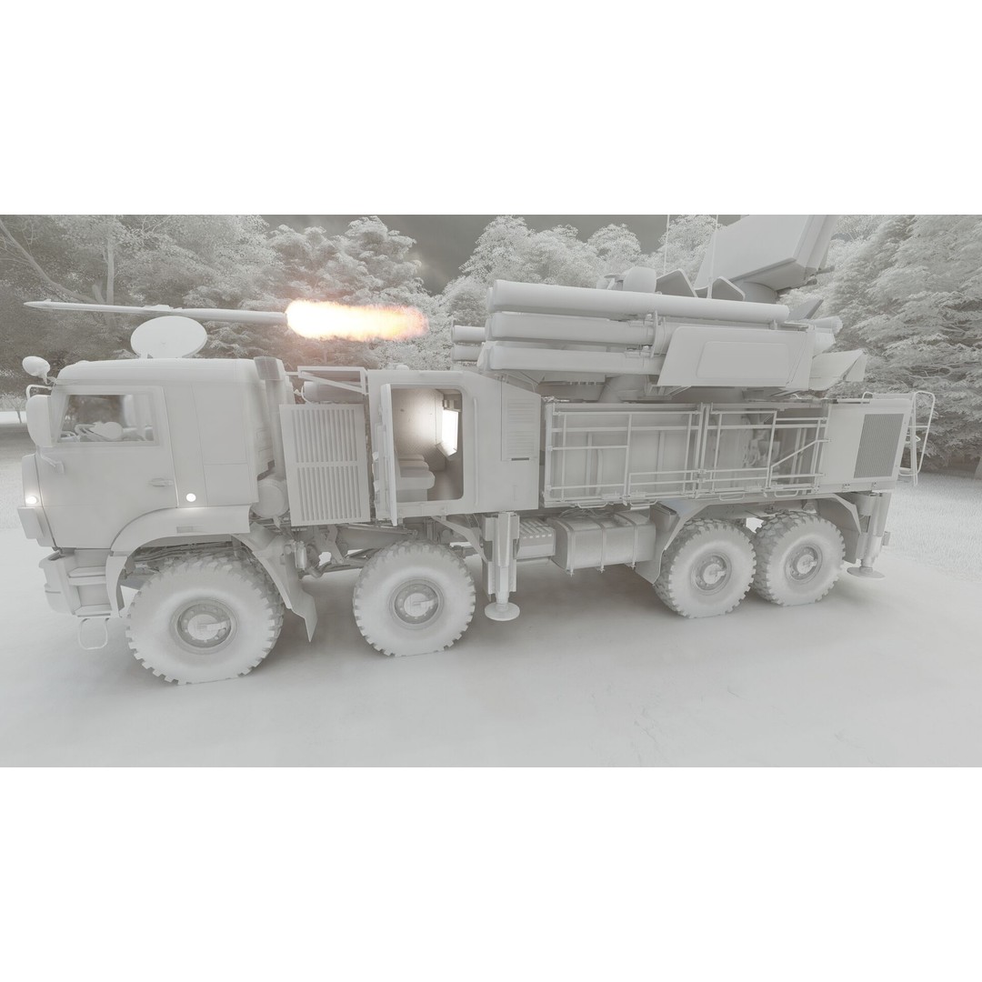 Pantsir 96K6-S1 3D Model – Detailed Military Vehicle Asset, FBX, OBJ - View 38