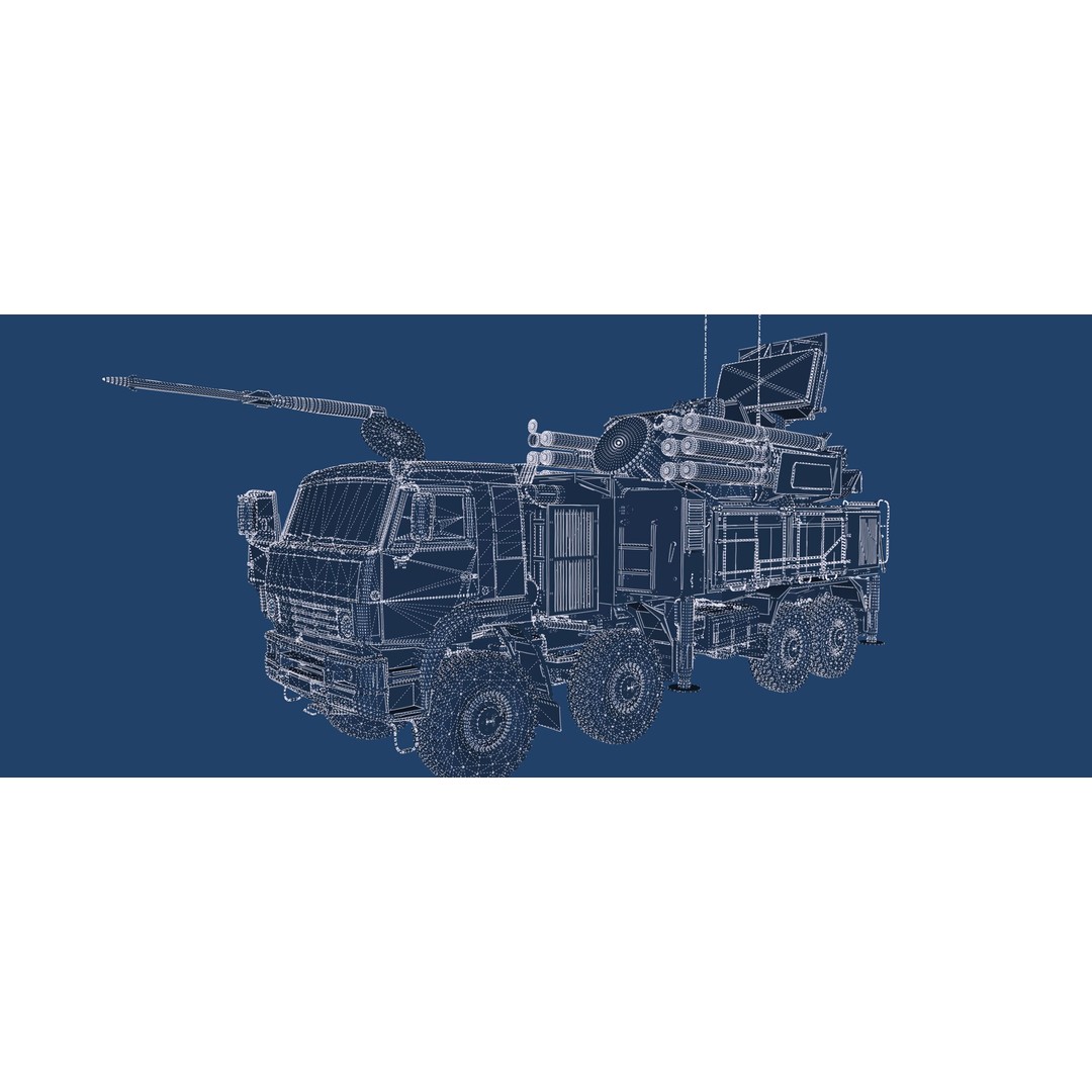 Pantsir 96K6-S1 3D Model – Detailed Military Vehicle Asset, FBX, OBJ - View 48