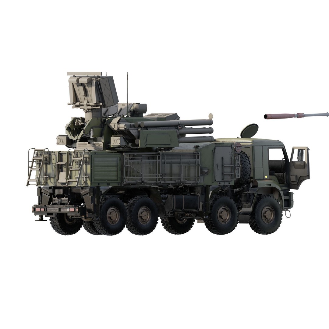 Pantsir 96K6-S1 3D Model – Detailed Military Vehicle Asset, FBX, OBJ - View 6
