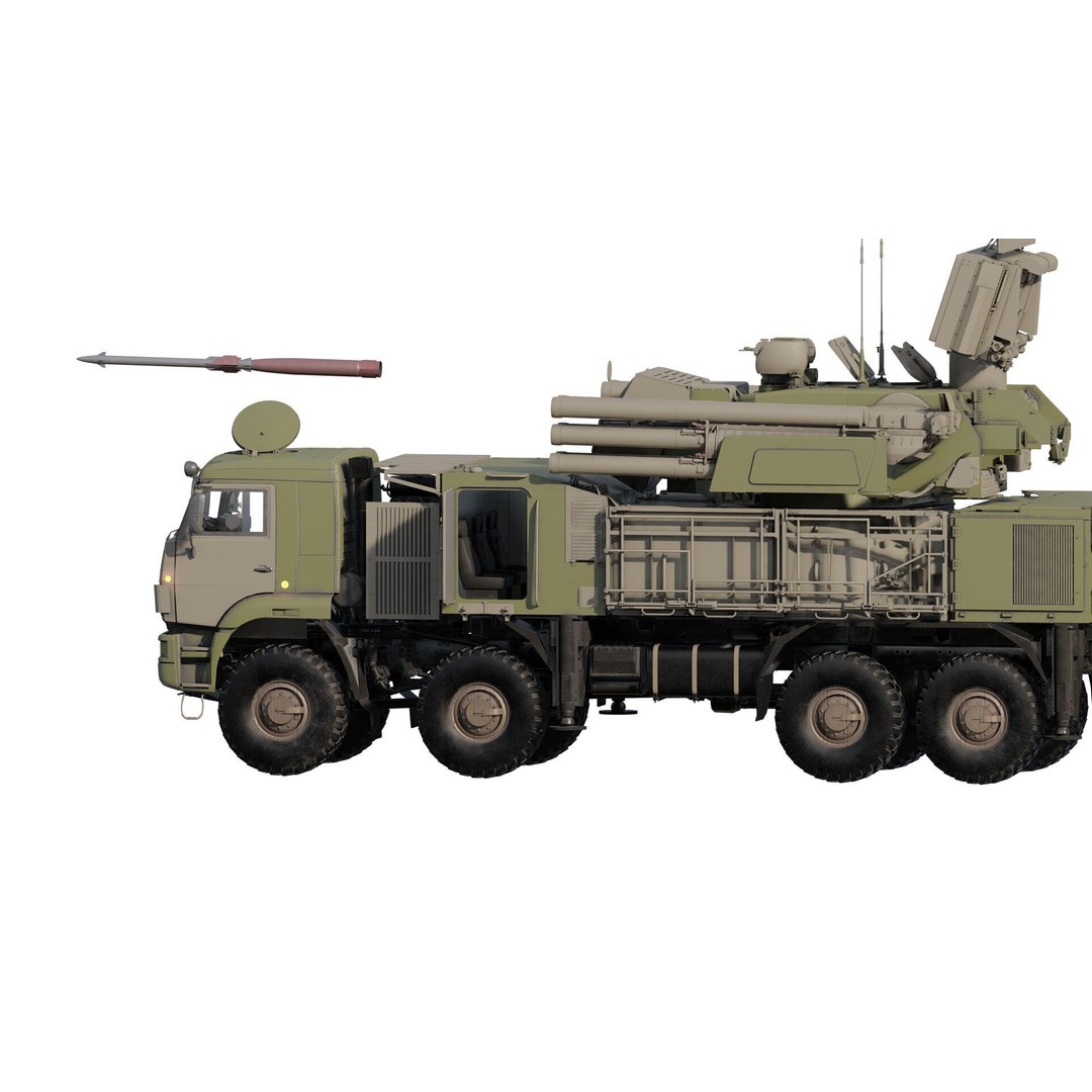 Pantsir 96K6-S1 3D Model – Detailed Military Vehicle Asset, FBX, OBJ - View 8