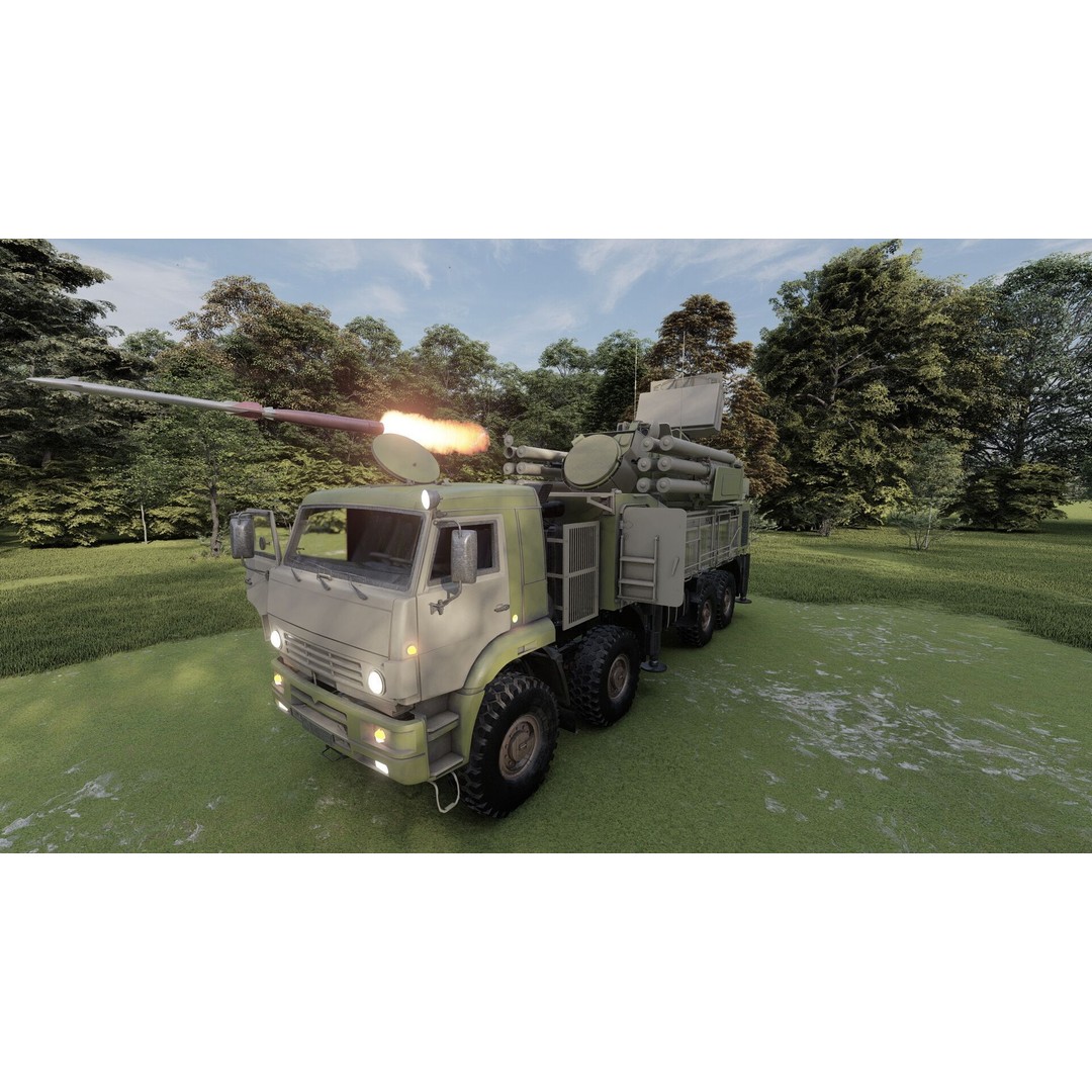 Pantsir 96K6-S1 3D Model – Detailed Military Vehicle Asset, FBX, OBJ - View 9