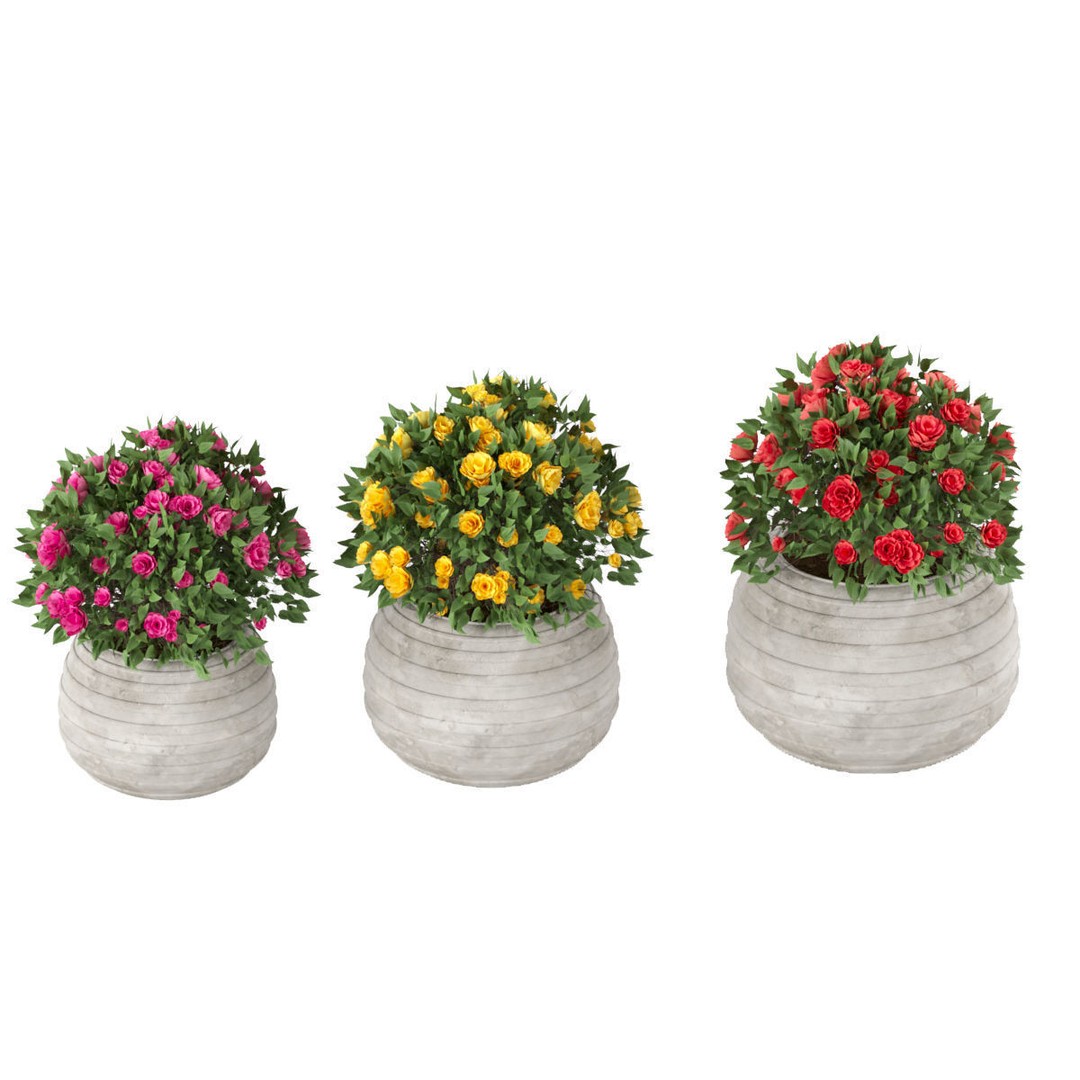 Flowering Bush 3D Model – High Poly PBR Asset, FBX & OBJ - View 6