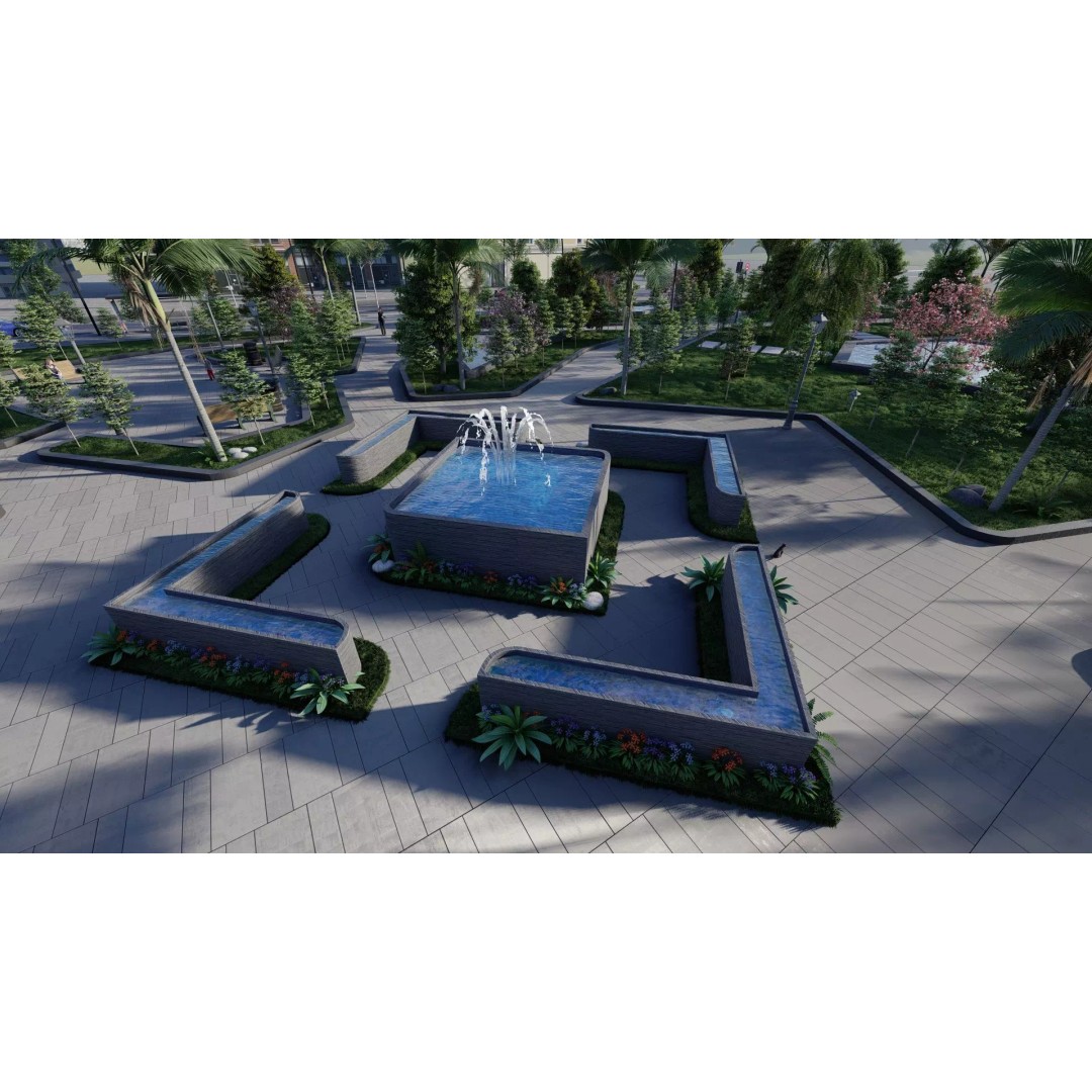 Syrac Park 3D Model – Modern Landscape Design for Archviz - View 10