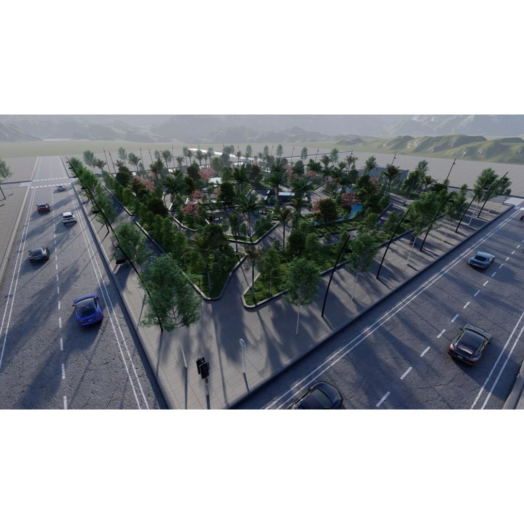 Syrac Park 3D Model – Modern Landscape Design for Archviz - View 12