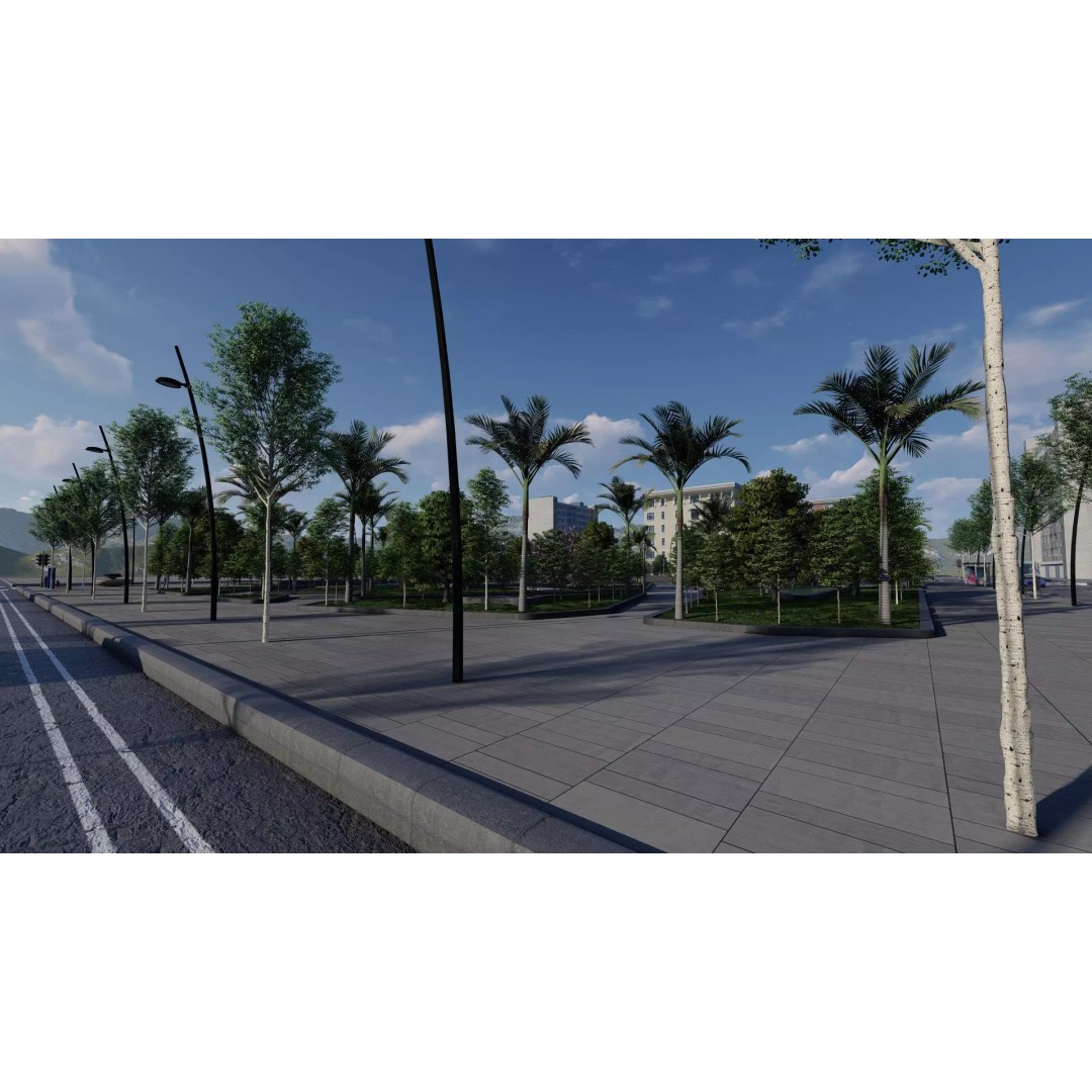 Syrac Park 3D Model – Modern Landscape Design for Archviz - View 14