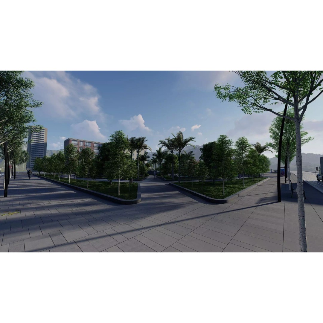 Syrac Park 3D Model – Modern Landscape Design for Archviz - View 16