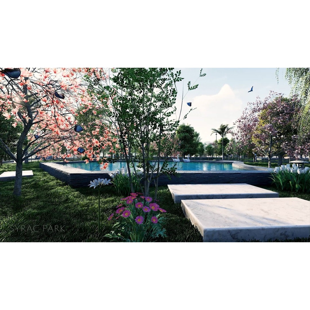 Syrac Park 3D Model – Modern Landscape Design for Archviz - View 3