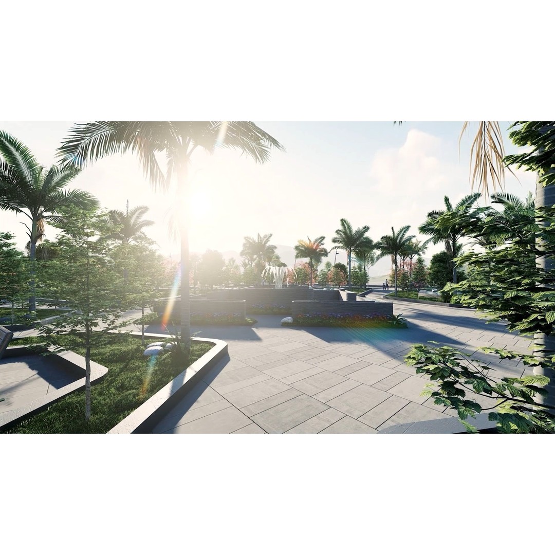 Syrac Park 3D Model – Modern Landscape Design for Archviz - View 4