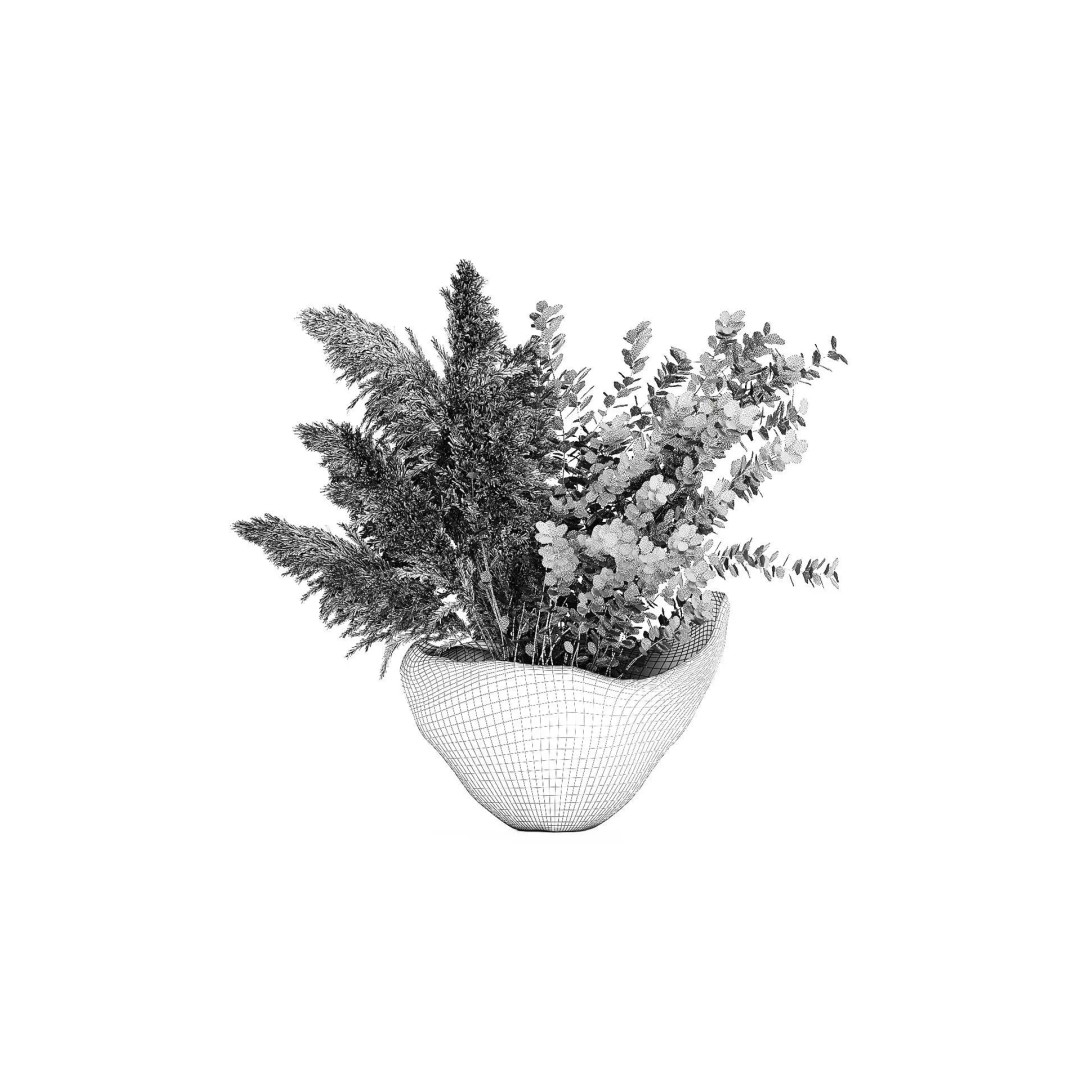 Autumn Flowers Bouquet 3D Model – Realistic Dried Decor, FBX - View 10