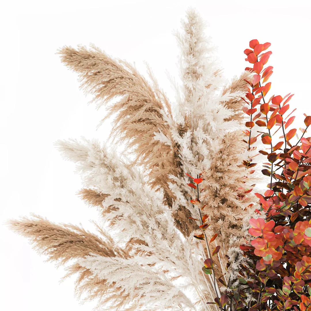 Autumn Flowers Bouquet 3D Model – Realistic Dried Decor, FBX - View 12
