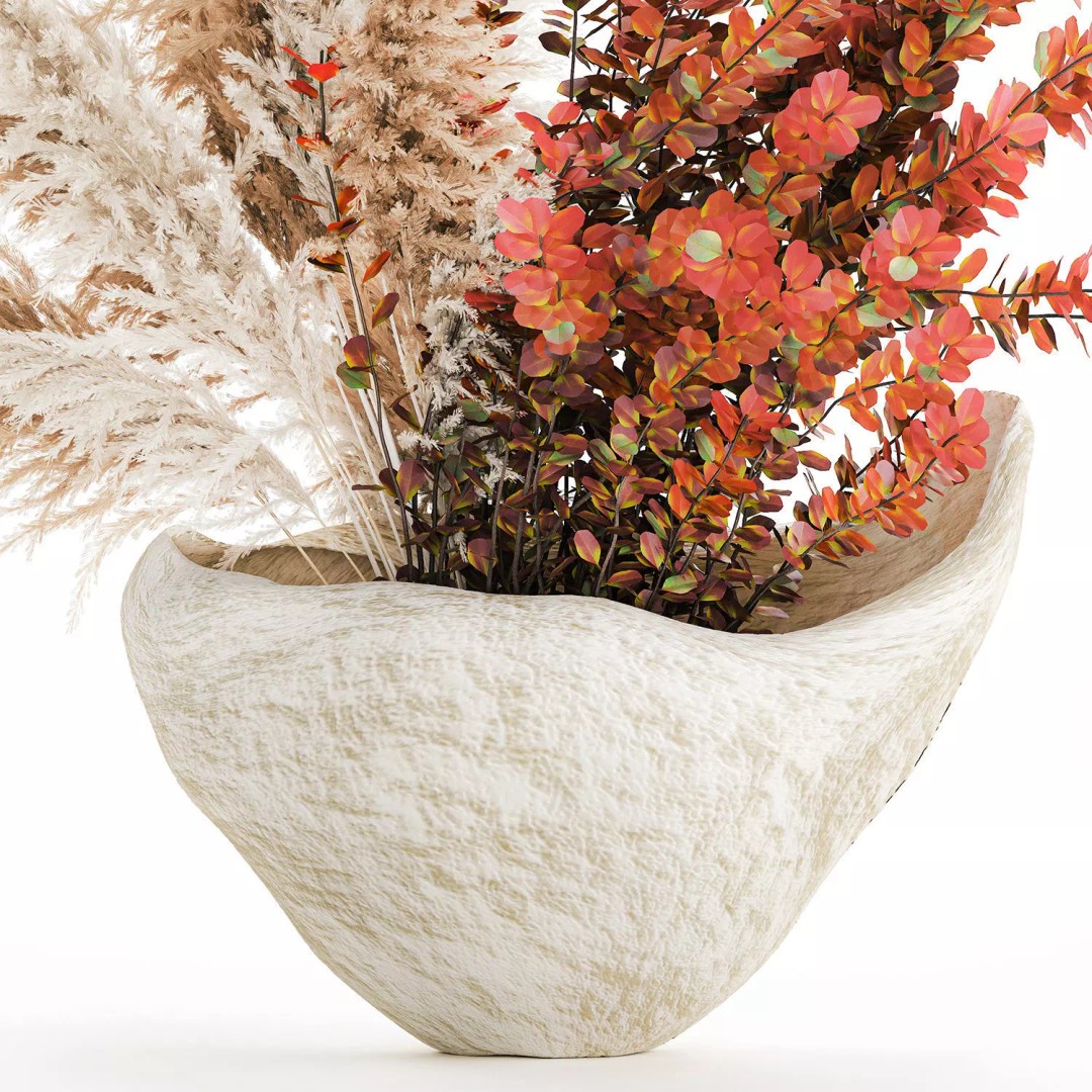 Autumn Flowers Bouquet 3D Model – Realistic Dried Decor, FBX - View 14