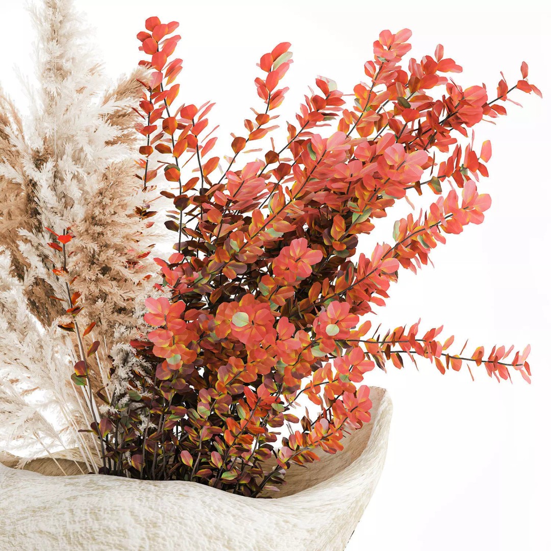 Autumn Flowers Bouquet 3D Model – Realistic Dried Decor, FBX - View 15