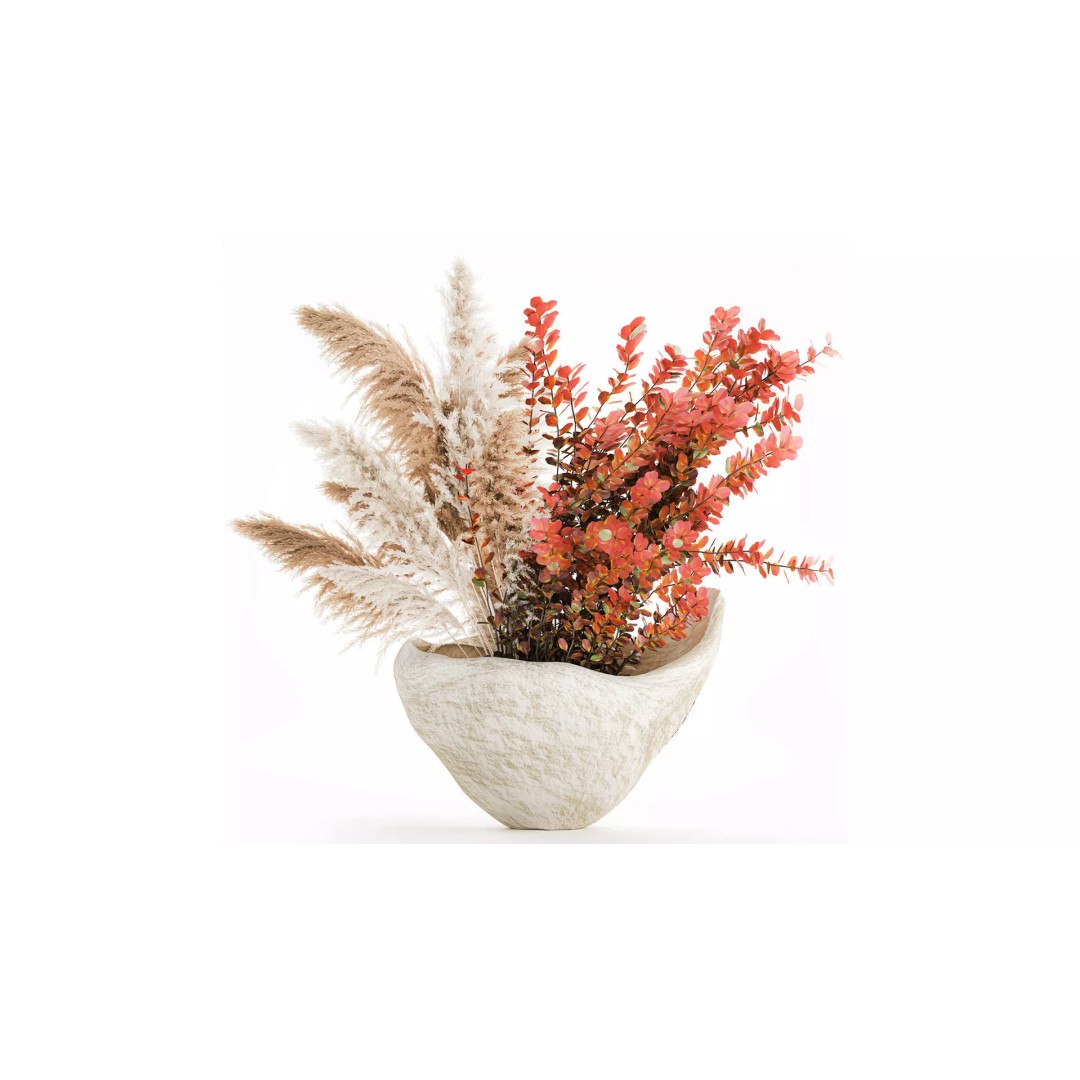 Autumn Flowers Bouquet 3D Model – Realistic Dried Decor, FBX - View 2