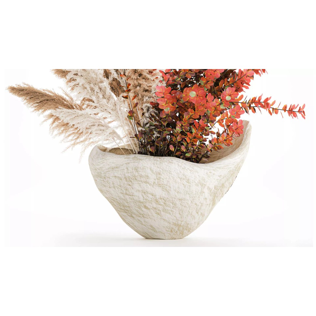 Autumn Flowers Bouquet 3D Model – Realistic Dried Decor, FBX - View 4