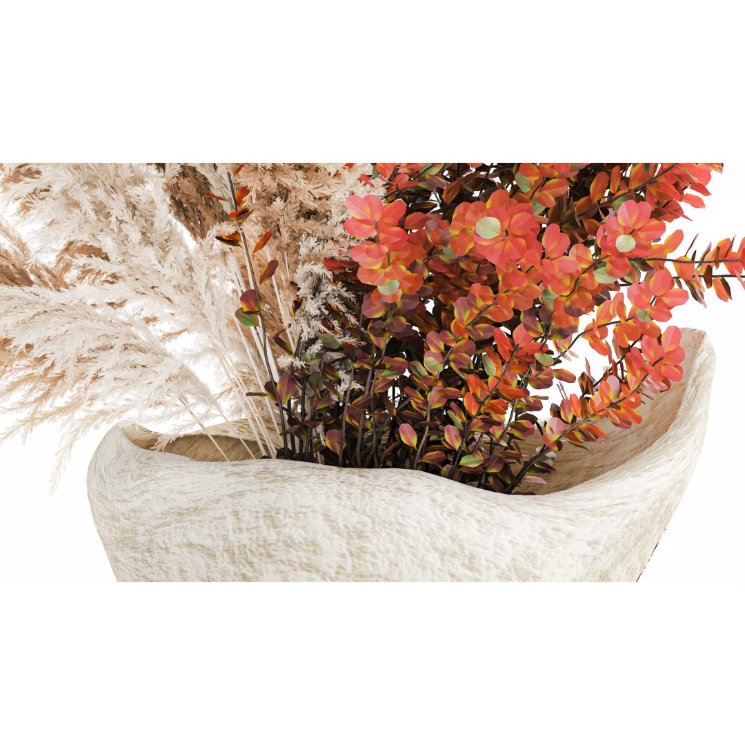 Autumn Flowers Bouquet 3D Model – Realistic Dried Decor, FBX - View 6