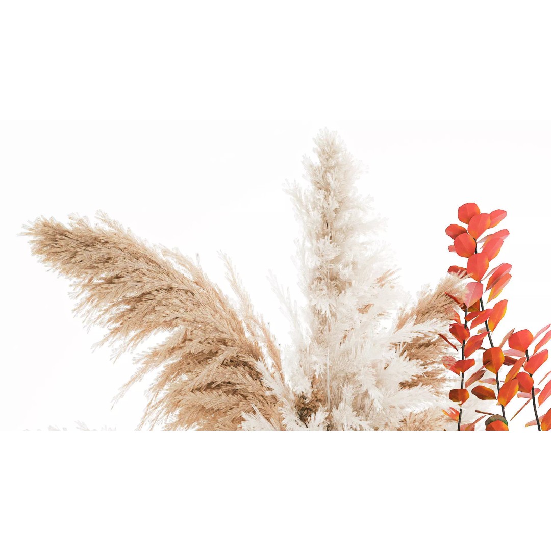 Autumn Flowers Bouquet 3D Model – Realistic Dried Decor, FBX - View 8