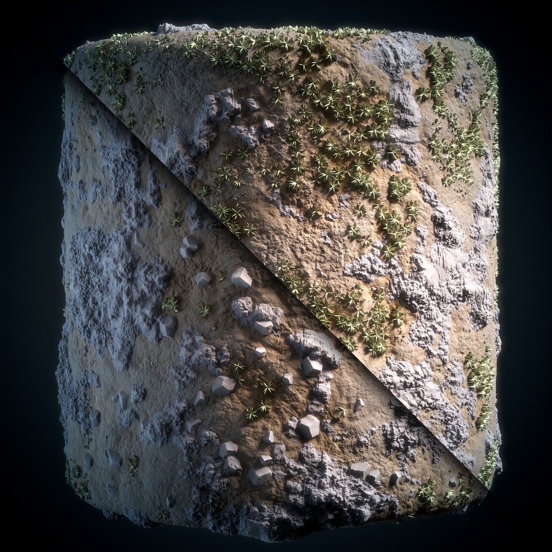Grass and Ground 3D Model – Stylized Textures, PBR, SBSAR - View 11