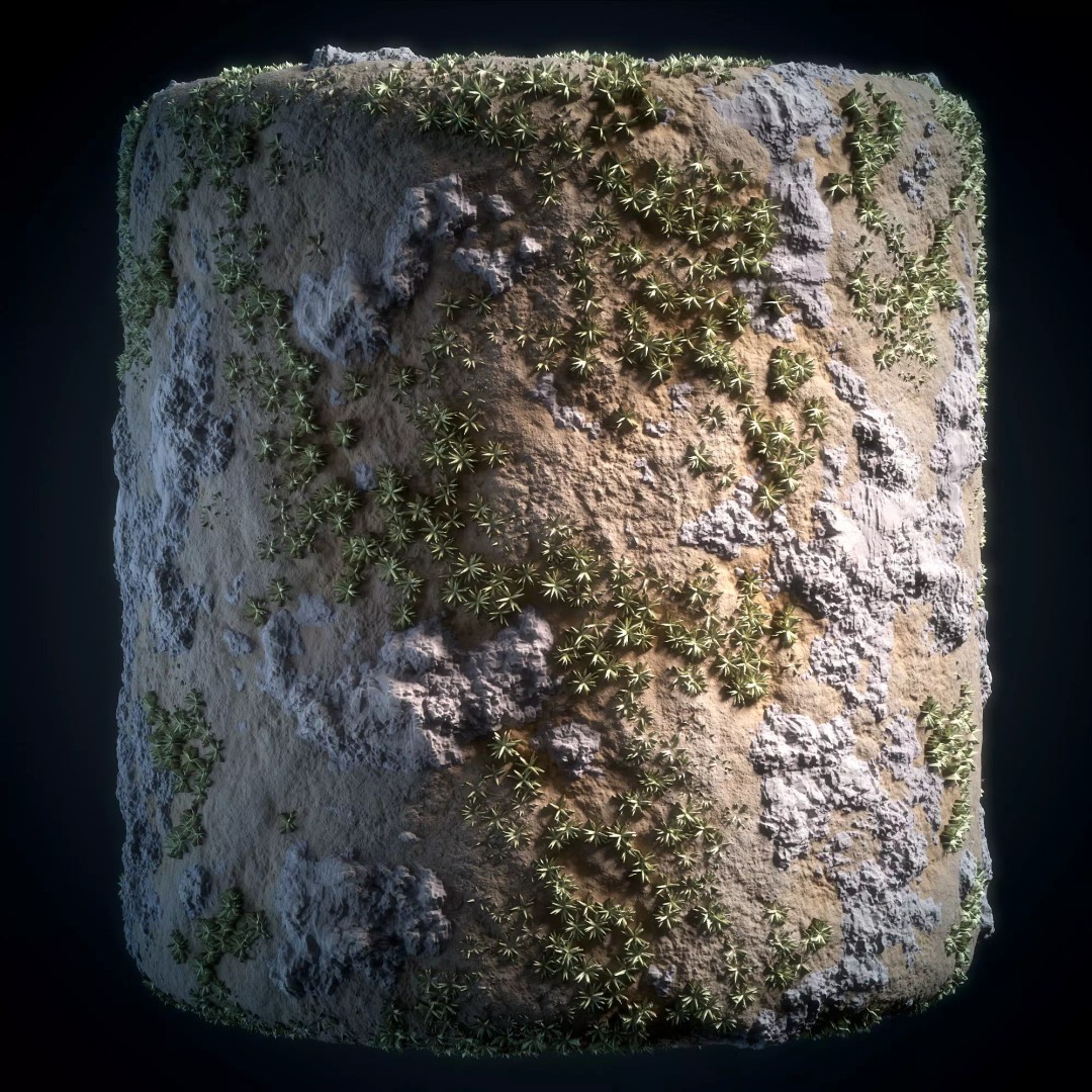 Grass and Ground 3D Model – Stylized Textures, PBR, SBSAR - View 2