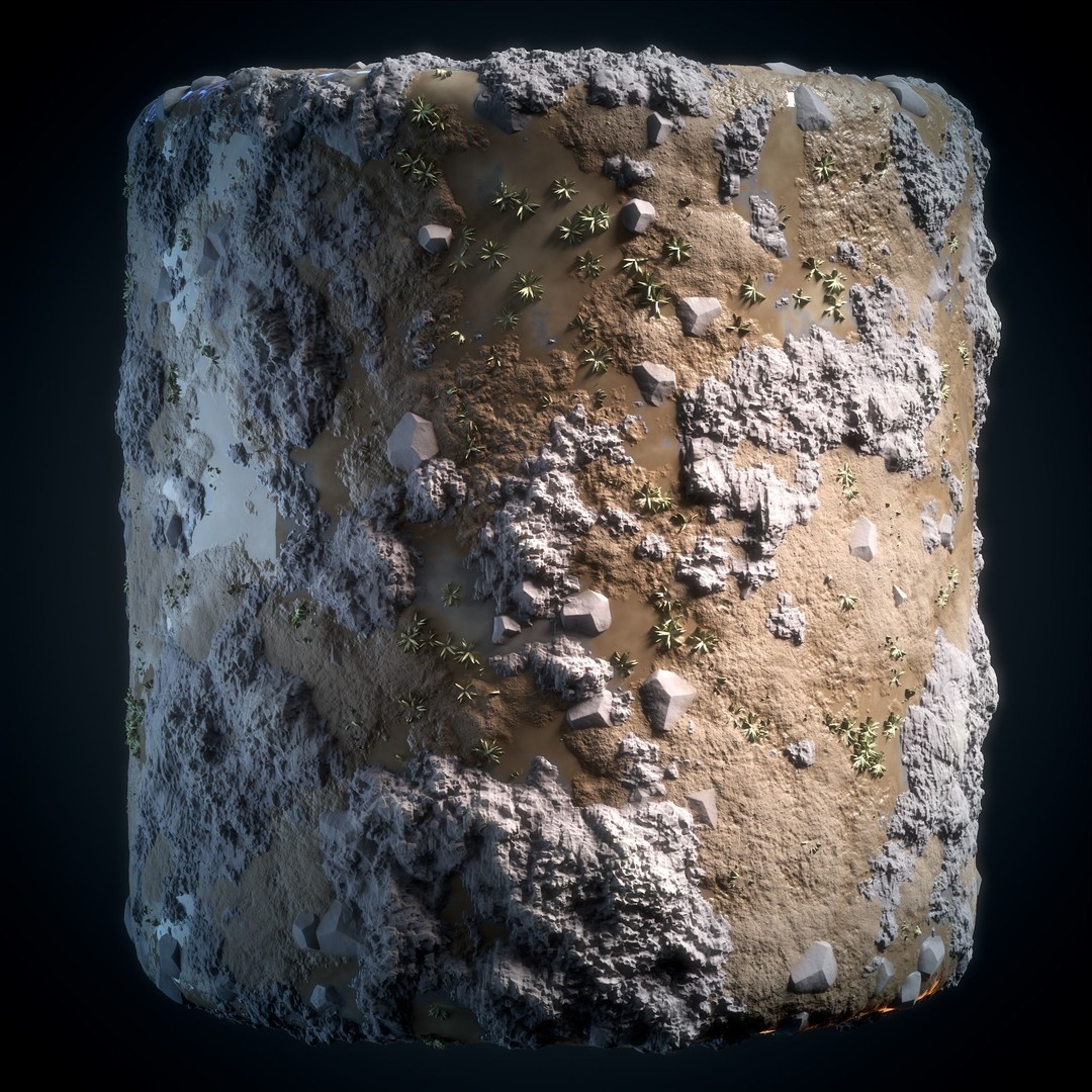 Grass and Ground 3D Model – Stylized Textures, PBR, SBSAR - View 3
