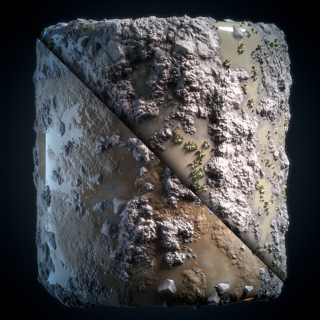 Grass and Ground 3D Model – Stylized Textures, PBR, SBSAR - View 8