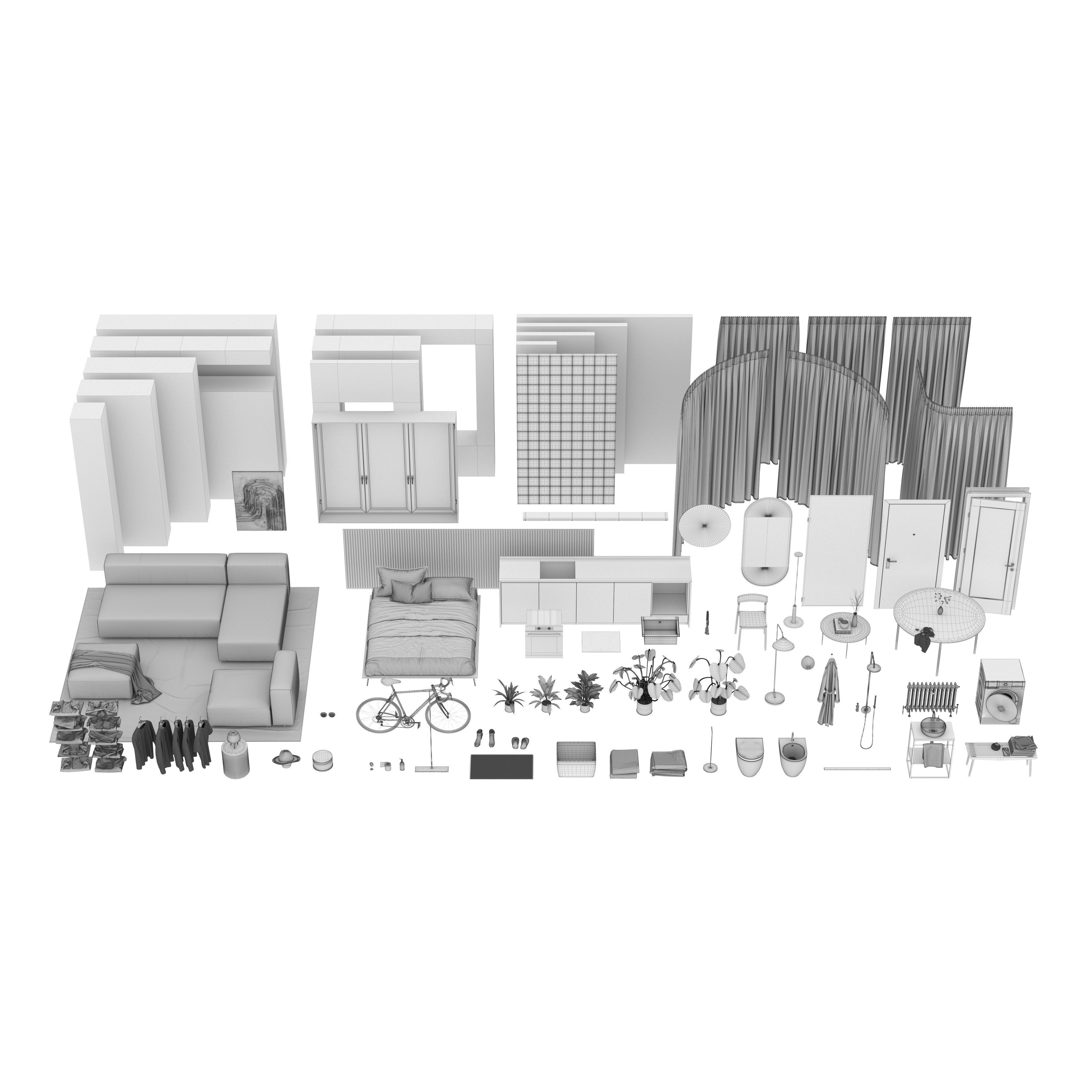 Archinteriors vol 67 - Minimalist Apartment Scene 3D Model