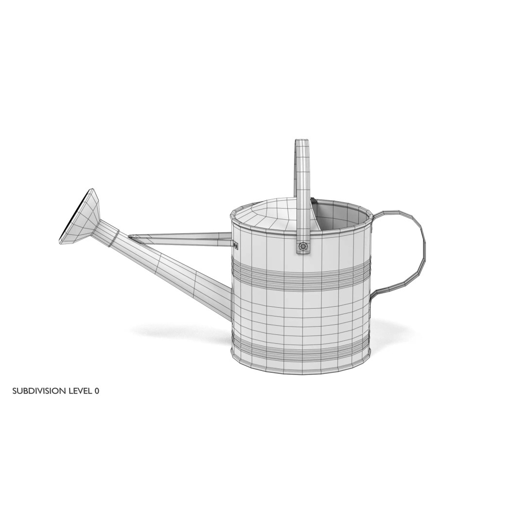 Rusty Watering Can 3D Model – Realistic Garden Tool, PBR Textures - View 12