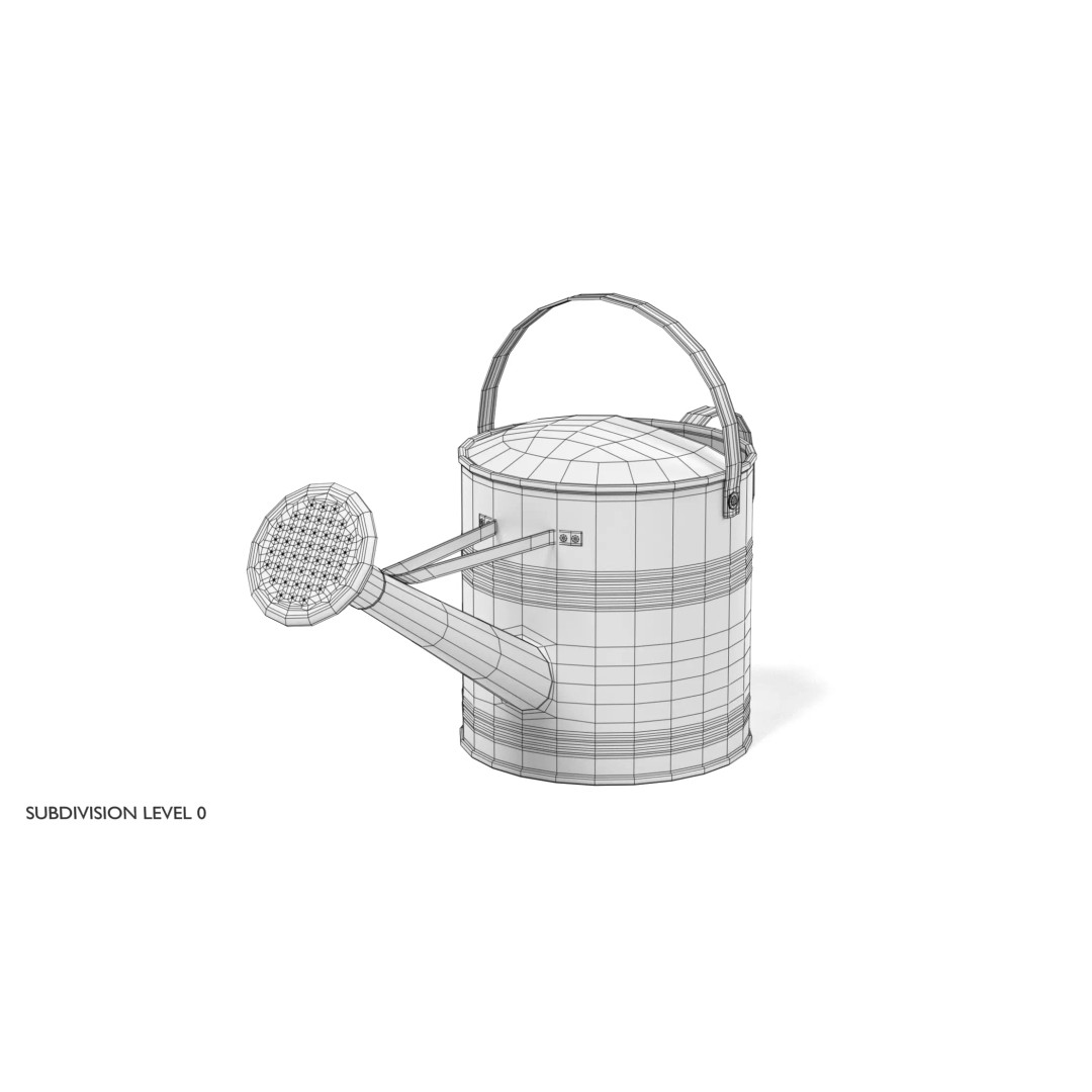 Rusty Watering Can 3D Model – Realistic Garden Tool, PBR Textures - View 14