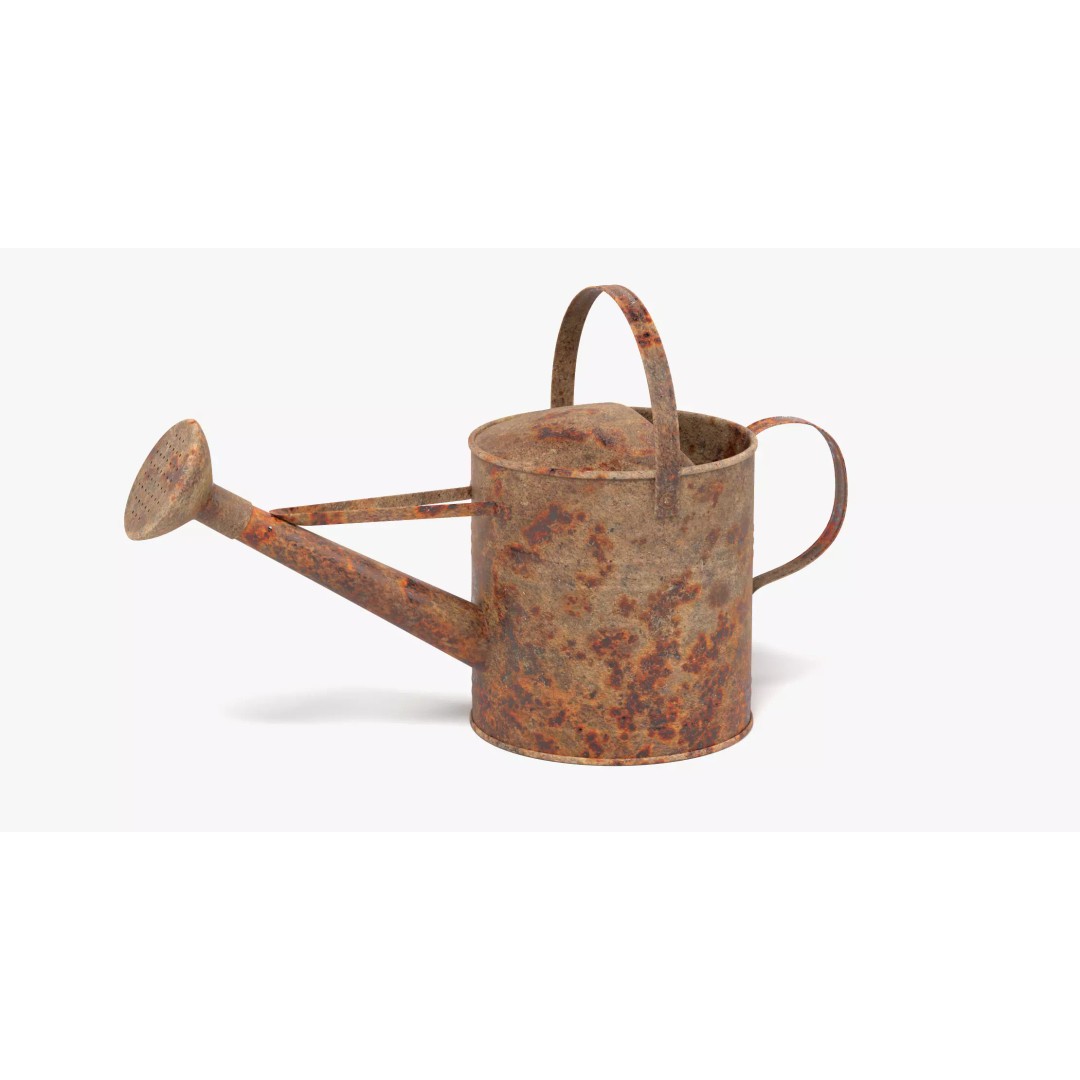 Rusty Watering Can 3D Model – Realistic Garden Tool, PBR Textures - View 3