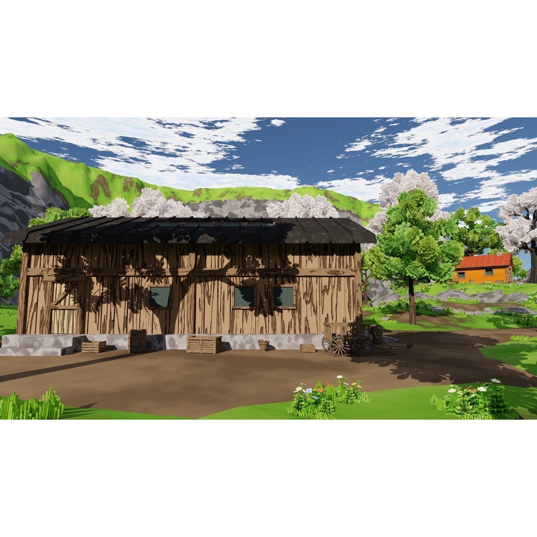 River Mountain Scene 3D Model – High Poly Environment, Blender & FBX - View 13