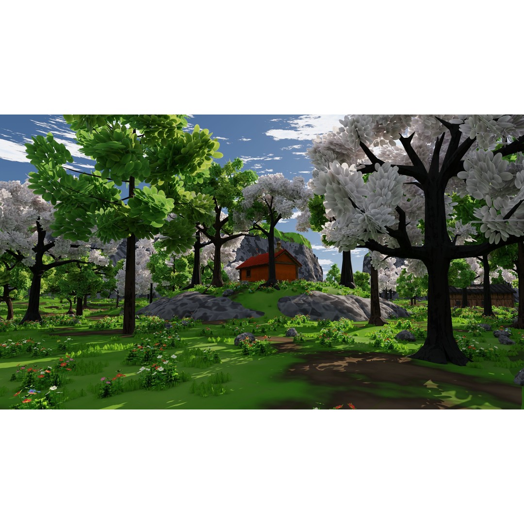 River Mountain Scene 3D Model – High Poly Environment, Blender & FBX - View 15