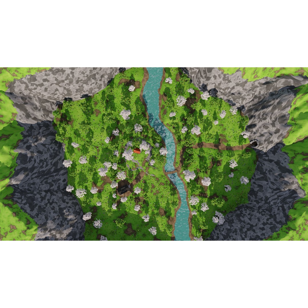 River Mountain Scene 3D Model – High Poly Environment, Blender & FBX - View 16