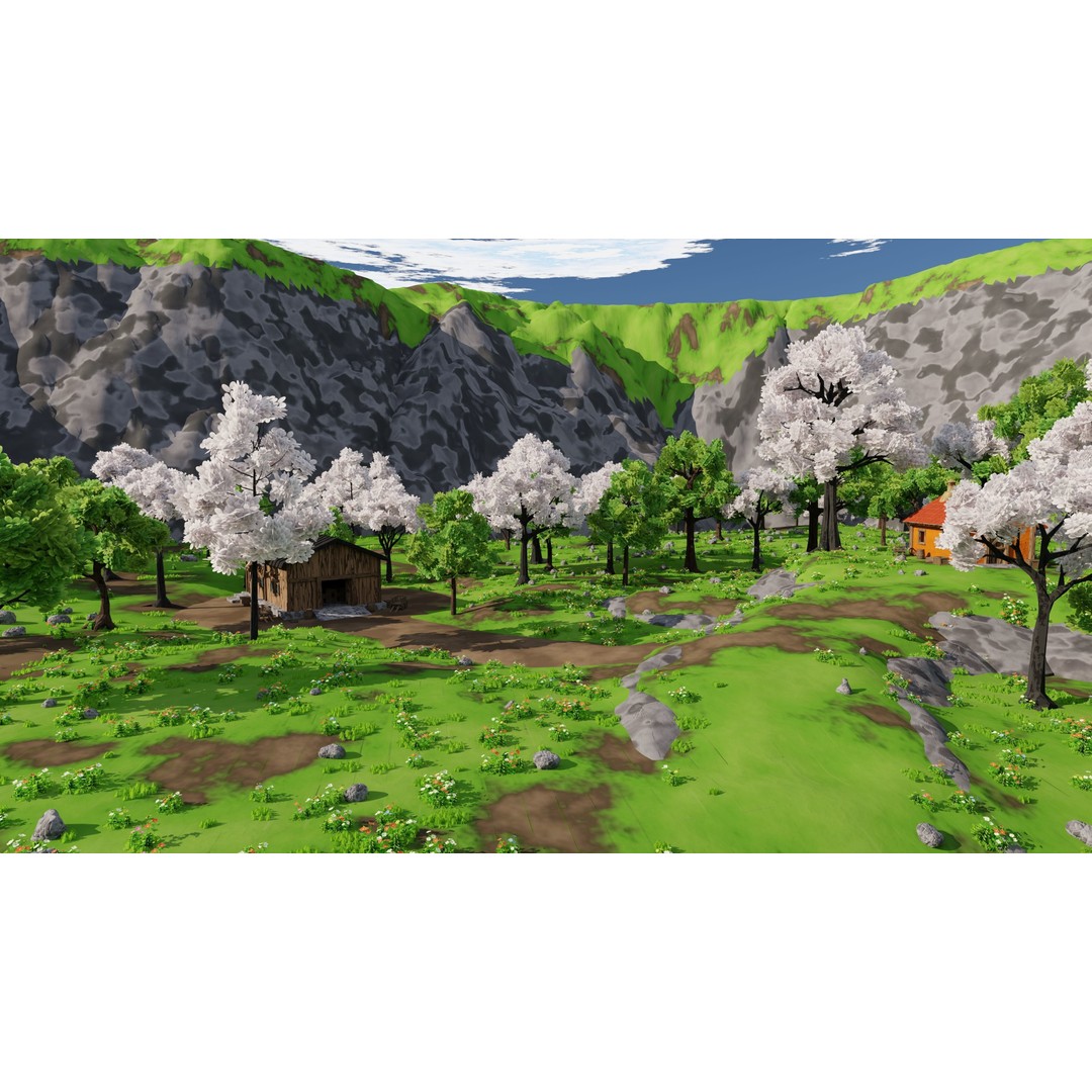 River Mountain Scene 3D Model – High Poly Environment, Blender & FBX - View 19