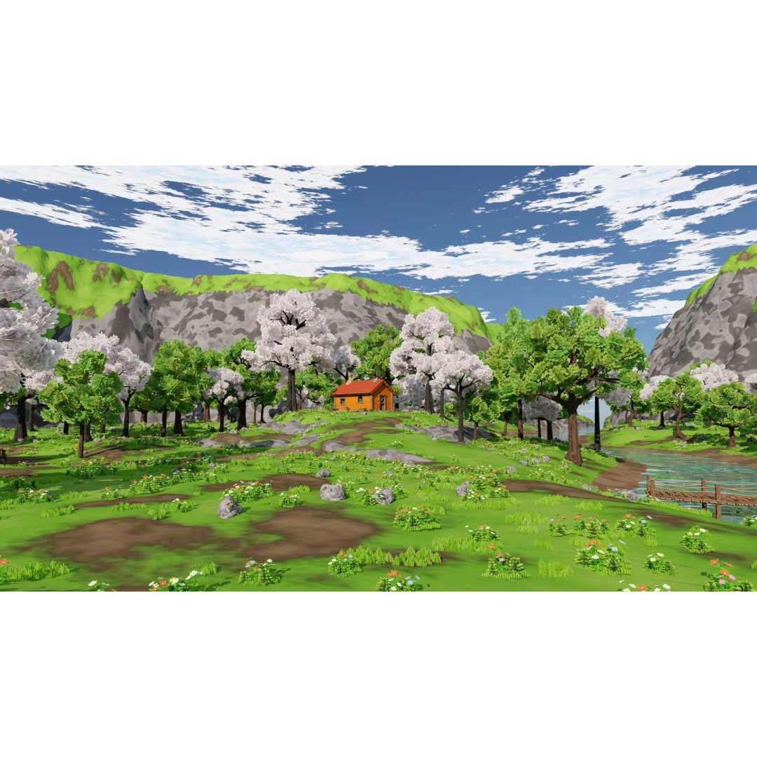 River Mountain Scene 3D Model – High Poly Environment, Blender & FBX - View 2