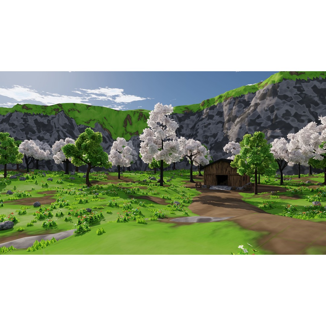 River Mountain Scene 3D Model – High Poly Environment, Blender & FBX - View 20