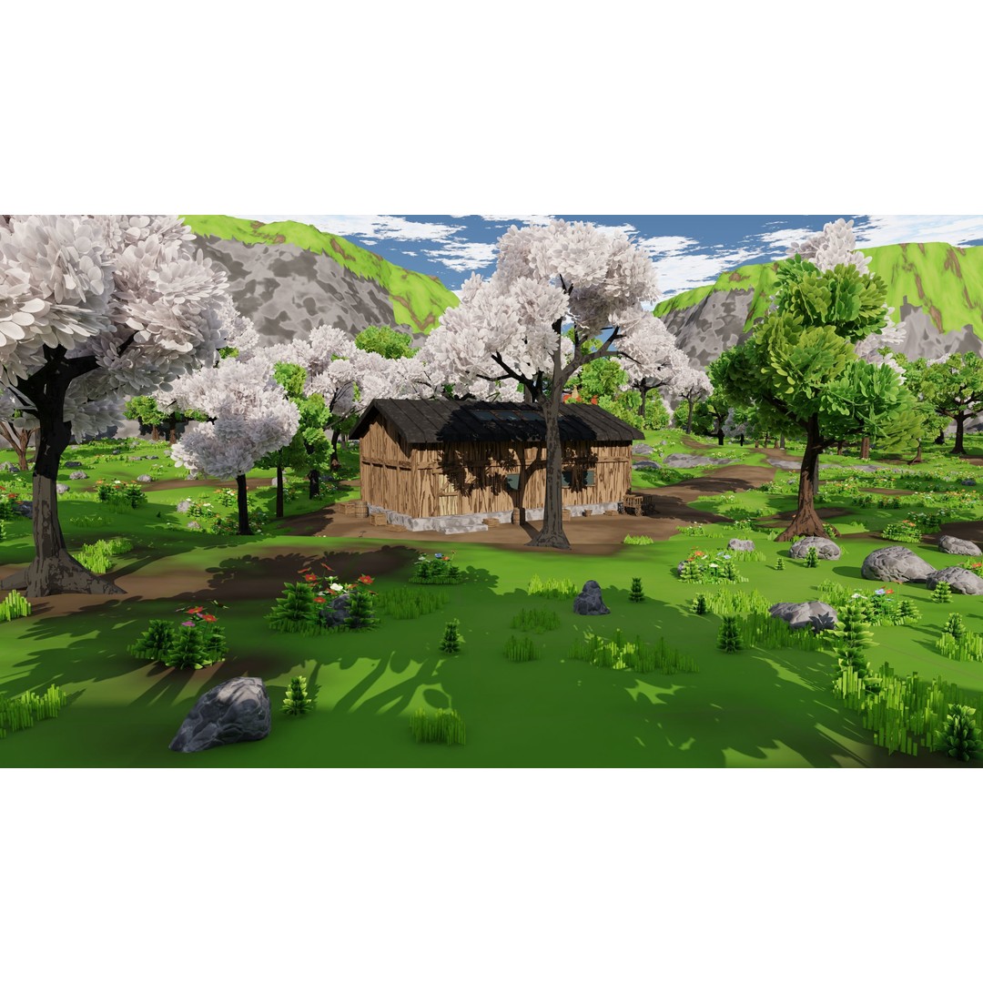 River Mountain Scene 3D Model – High Poly Environment, Blender & FBX - View 23