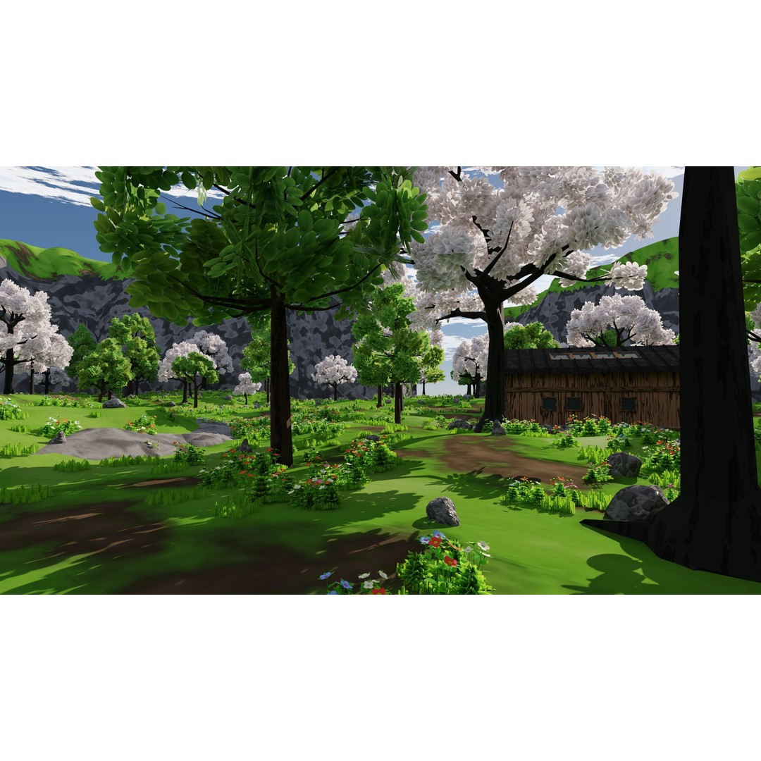 River Mountain Scene 3D Model – High Poly Environment, Blender & FBX - View 24