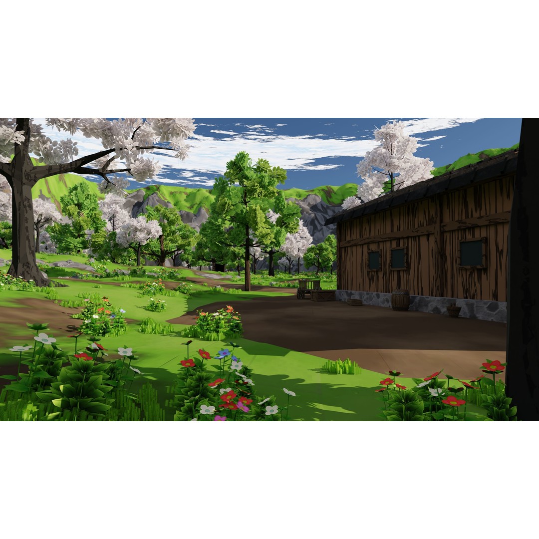 River Mountain Scene 3D Model – High Poly Environment, Blender & FBX - View 26