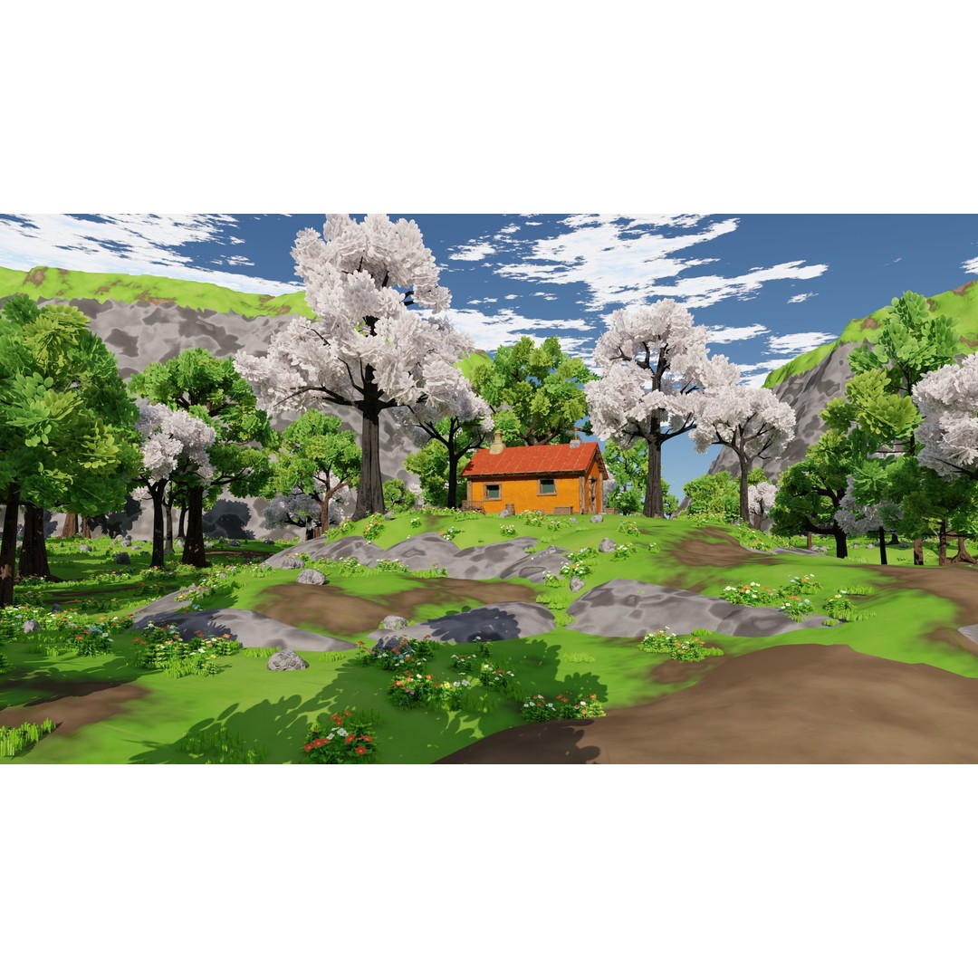 River Mountain Scene 3D Model – High Poly Environment, Blender & FBX - View 27