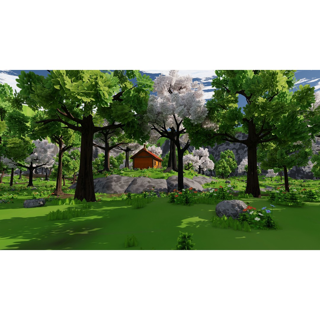 River Mountain Scene 3D Model – High Poly Environment, Blender & FBX - View 28