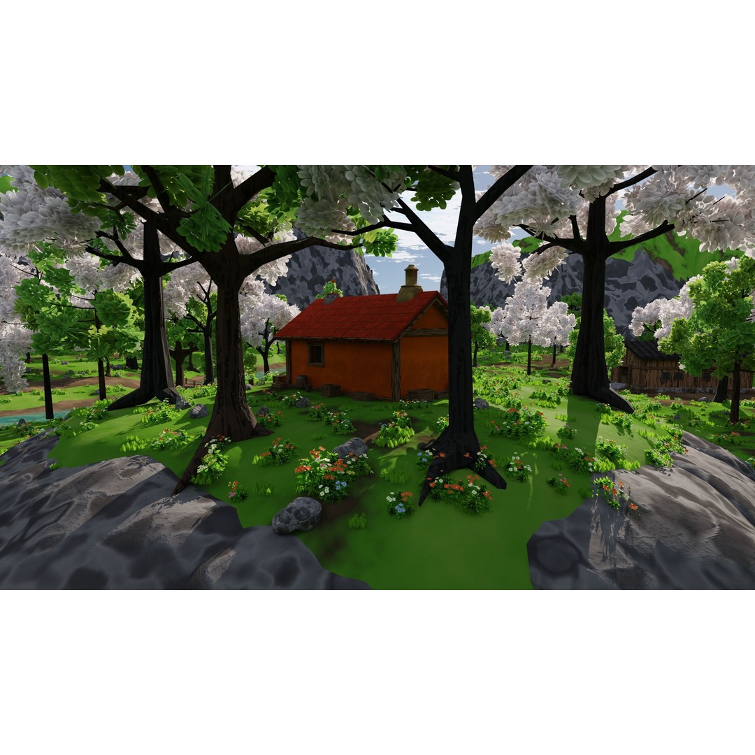 River Mountain Scene 3D Model – High Poly Environment, Blender & FBX - View 31