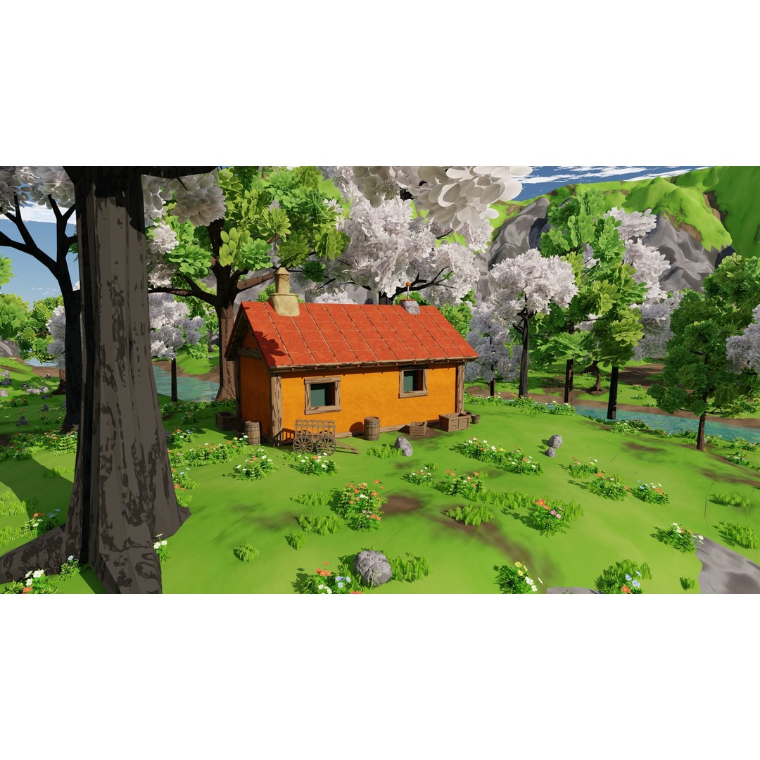 River Mountain Scene 3D Model – High Poly Environment, Blender & FBX - View 34