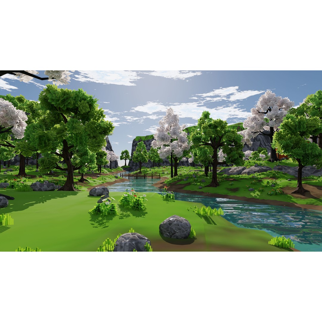 River Mountain Scene 3D Model – High Poly Environment, Blender & FBX - View 39