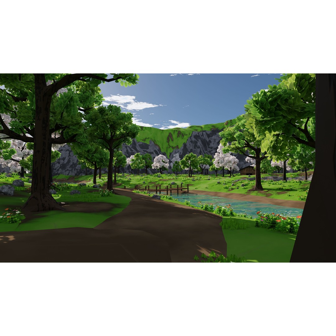 River Mountain Scene 3D Model – High Poly Environment, Blender & FBX - View 41