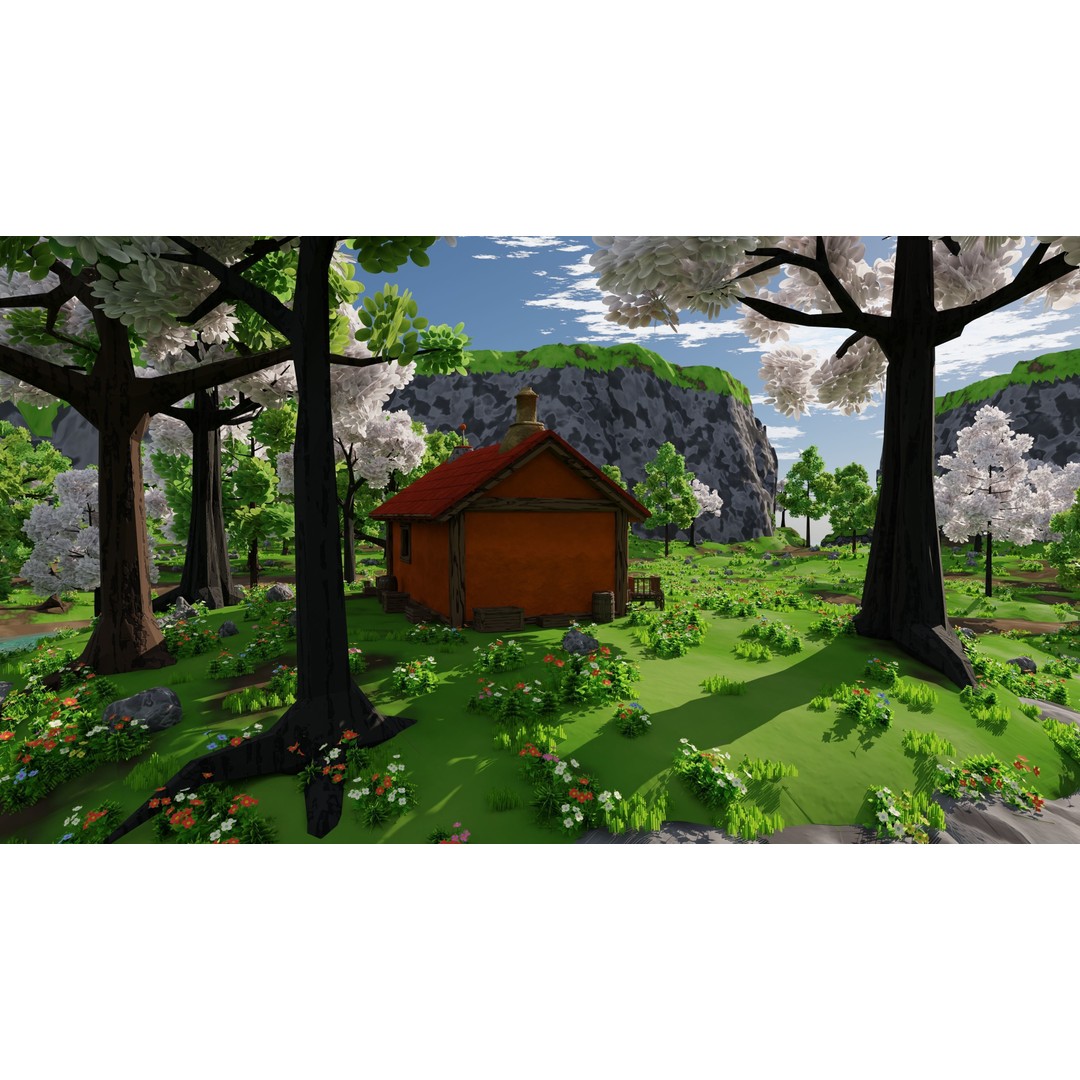River Mountain Scene 3D Model – High Poly Environment, Blender & FBX - View 42