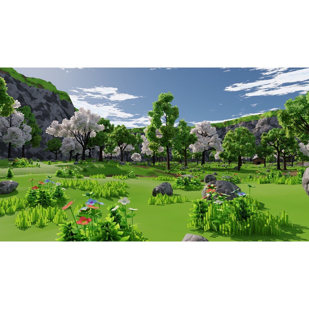 River Mountain Scene 3D Model – High Poly Environment, Blender & FBX - View 43
